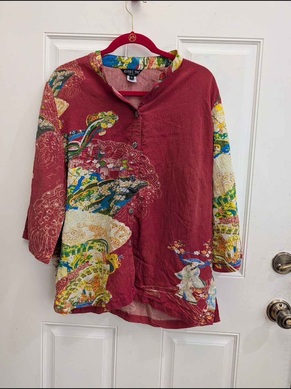 Citron Santa Monica Red Asian Inspired Kimono